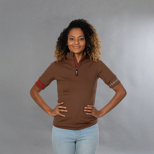 Women short sleeve Letters bruin