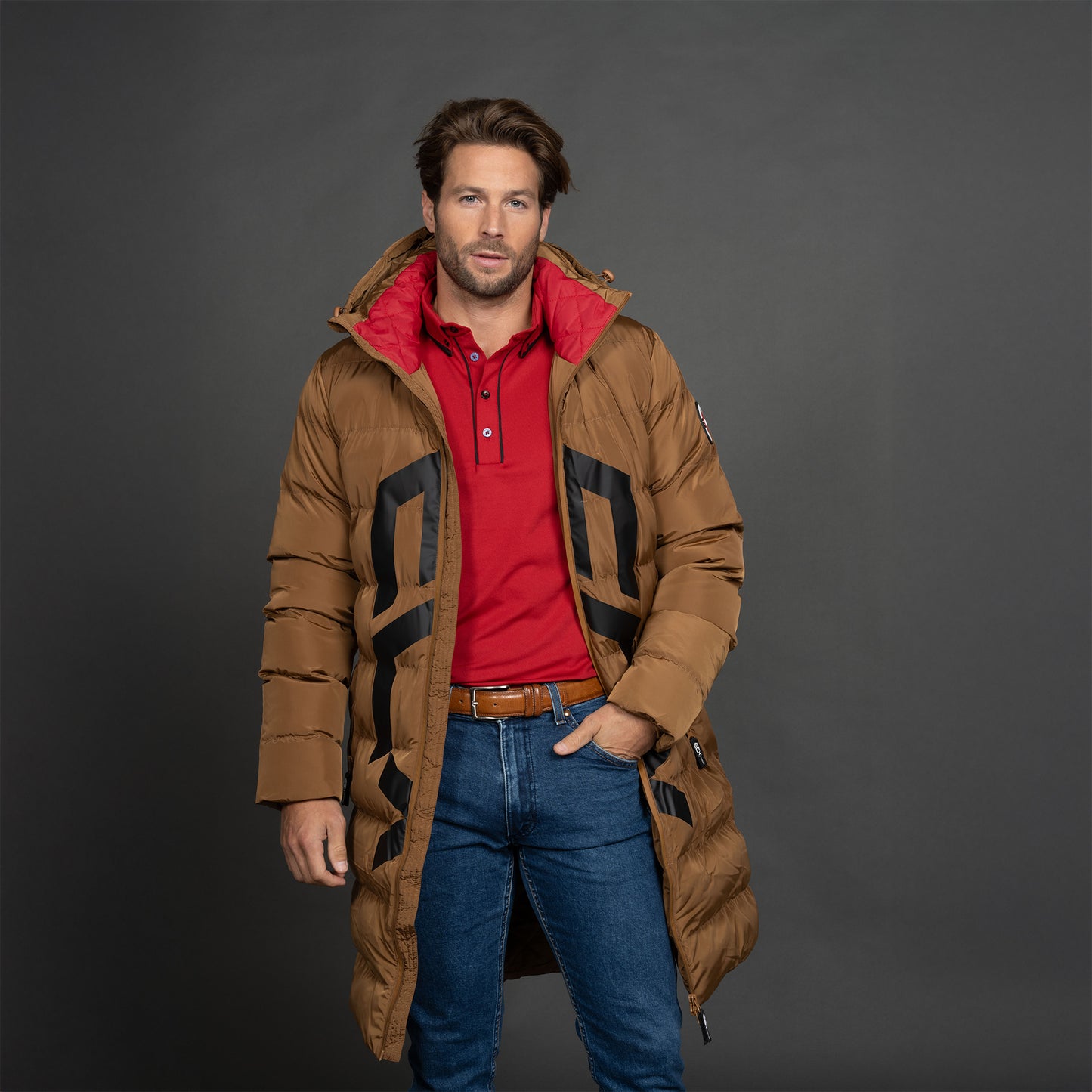 Men Long Jacket bruin
