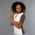 Women Shirt short sleeve Letters offwhite/bruin